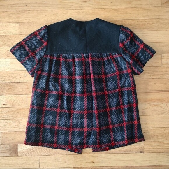 Badgley Mischka wool blend plaid cropped jacket S - Picture 6 of 10